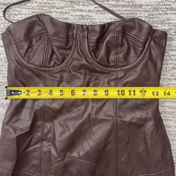 NWT H:OURS Blake Mini Dress in Dark Brown Small Revolve - Picture 9 of 14